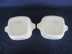 (2) Corning Ware " Cornflower - Corn Flower " Petite Pan Casserole Baking Dishes P-41 - Set of 2 N4
