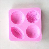 Wocuz W0622 4 Balls Shaped Silicone Mold for Chocolate Jelly and Candy Cake Decorantion N2