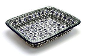 Polish Pottery Baker - Lasagna - Blue Chicory