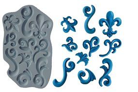 O.K Molds silicone cake decorating fondant gompaste supply barroque M5027