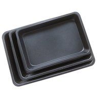 Bakeware Sets, WOLFBUSH 3Pcs Set Rectangle Carbon Steel Non-stick Baking Pan Cookies Plate Bakeware - Black +...