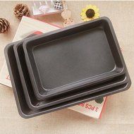 Bakeware Sets, WOLFBUSH 3Pcs Set Rectangle Carbon Steel Non-stick Baking Pan Cookies Plate Bakeware - Black +... N19