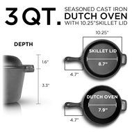 Westinghouse WFL508 Select Series Seasoned Cast Iron 5 Quart Dutch Oven with Skillet Lid - Amazon Exclusive N10