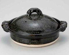 Oribe for 5-6 persons 13.2inch Donabe Japanese Hot pot Black Ceramic Made in Japan