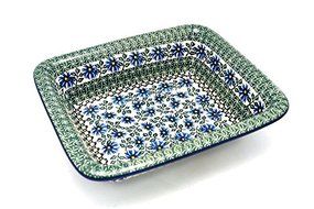 Polish Pottery Baker - Casserole - Blue Chicory