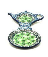 Polish Pottery Tea Bag &amp; Mug Holder - Kiwi