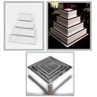 Bakeware Square Multilayer Wedding Birthday Cake Baking Pan Set of 4 Cake Tins (4" New