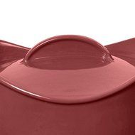 Stoneware 3 1/2-quart Red Rectangular Covered Casserole and Baking Dish N2
