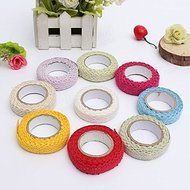 Bargain World 1.7M Bilateral Lace Fabric Tape Self Adhesive 9 Colors N3