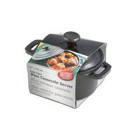 TableCraft CW30110 Cast Iron Round Mini Casserole with Lid Cookware, 8-Ounce, Black