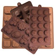 Baking Silicone Molds Christmas Halloween Cake Molds Pop Maker Set of 4 Shaped DIY Mold Cup Flower Letter Bear...