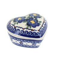 Polish Pottery Spring Blossom Small Heart Box