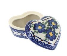Polish Pottery Spring Blossom Small Heart Box N2