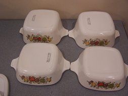 Corningware Spice of Life Petite Pan Individual Casseroles Set of 4 with Lids (multi) N5