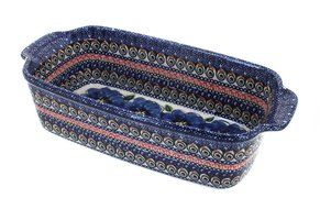 Polish Pottery Blue Art Loaf Baker