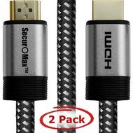 HDMI Cable 1.5 FT (2 Pack) - HDMI 2.0 (4K @ 60Hz) Ready - 30AWG Braided Cord - High Speed 18Gbps - Gold Plated...