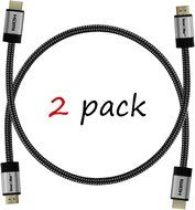 HDMI Cable 1.5 FT (2 Pack) - HDMI 2.0 (4K @ 60Hz) Ready - 30AWG Braided Cord - High Speed 18Gbps - Gold Plated... N2
