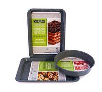 Casaware Bakeware 3pc Set Silver Granite Silver