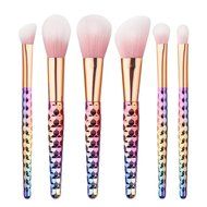 Mikey Store Cosmetic Makeup Brush Makeup Brush Eyeshadow Brush (6pc Multicolo B) N3