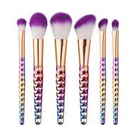 Mikey Store Cosmetic Makeup Brush Makeup Brush Eyeshadow Brush (6pc Multicolo B) N7