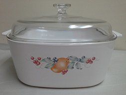 Corning Ware Abundance 5 Liter Casserole A-5-B White w/ Clear Lid