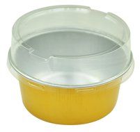 Cutequeen trading 100pcs 125ml Golden Aluminum Foil cups with Plastic Cover FOR Muffin Cupcake Baking Bake Utility... N2
