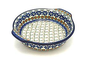 Polish Pottery Baker - Round with Grips - Medium - Primrose