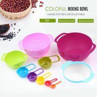 Nuovoware Mixing Bowls Set, Premium 10 PCS Colorful Plastic Versitile Mixing Bowls with Handles, Including Container... N2
