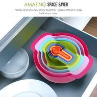 Nuovoware Mixing Bowls Set, Premium 10 PCS Colorful Plastic Versitile Mixing Bowls with Handles, Including Container... N3