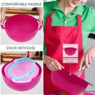 Nuovoware Mixing Bowls Set, Premium 10 PCS Colorful Plastic Versitile Mixing Bowls with Handles, Including Container... N4