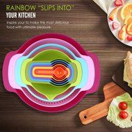 Nuovoware Mixing Bowls Set, Premium 10 PCS Colorful Plastic Versitile Mixing Bowls with Handles, Including Container... N9