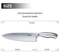 Chef Knife Stainless Steel 8-inch Blade Kitchen Knives Forged High-carbon Chef&rsquo;s Knife Fasslang&reg; All Stainless... N3