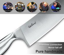 Chef Knife Stainless Steel 8-inch Blade Kitchen Knives Forged High-carbon Chef&rsquo;s Knife Fasslang&reg; All Stainless... N5