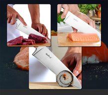 Chef Knife Stainless Steel 8-inch Blade Kitchen Knives Forged High-carbon Chef&rsquo;s Knife Fasslang&reg; All Stainless... N7