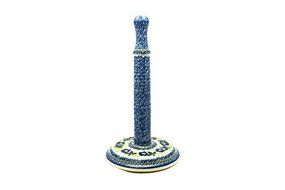 Polish Pottery Paper Towel Holder - Blue Pansy