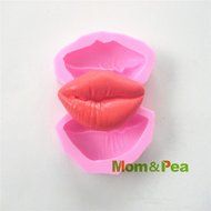 Mom&amp;pea 0518 Lips Shaped Silicone Mould for Fondant Cake Sugar Paste Cake Decoration 3d Cake Toppers Mold Soap...