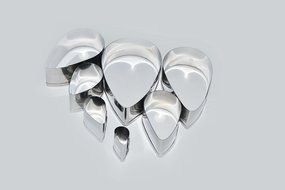 blackcell Gum Paste Fondant 7-Piece Rose Petal Cutter Set, 1/2-Inch to 2-3/4-Inch (Silver)