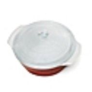 9.65" L x 8.11" W x 5.51" H Ceramic/Glass 2.11 qt. Covered Casserole Dish in Red N2