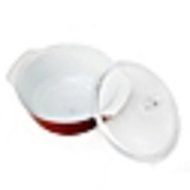 9.65" L x 8.11" W x 5.51" H Ceramic/Glass 2.11 qt. Covered Casserole Dish in Red N3