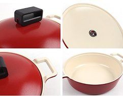 Neoflam Cube 24cm Casserole Pot with Ecolon Coating (Deep red) N2