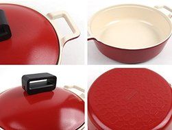 Neoflam Cube 24cm Casserole Pot with Ecolon Coating (Deep red) N3
