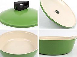 Neoflam Cube 24cm Casserole Pot with Ecolon Coating (Deep red) N6