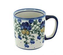 Polish Pottery Pansies Coffee Mug