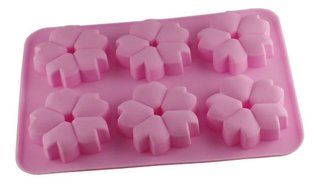 Silicone Flower Sakura shape Donut Cake Mould Pop Pan Chocolate Candy Jelly Ice Mold Food Grade Size 8.86"*6.5...