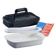 CorningWare French White Anyware 3-Quart Oblong Portable Dish, 4-Piece