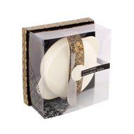 7 OZ, Unique Ceramic Dish Baker with Stainless Steel Spreader in White