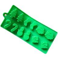 Mini Christmas tree Snowman Sock Wand Silicone Cake Mold Pan 8.8"x3.9"x0.59" Color At Random