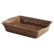 New 9"x13" Stoneware Rectangular Baker Mushroom Brown