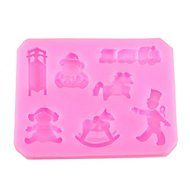 "Bear Train Silicone Chocolate Cake Decorating Mold Resin Flower" shopping