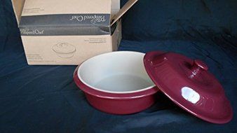 Pampered Chef Cranberry Round Covered Baker